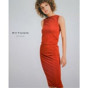 Wolford Python Stretch Tube Dress in Rust Size Small